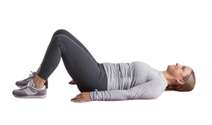 Woman laying on her back on top of red yoga mat with gray background removebg preview e1726130486334